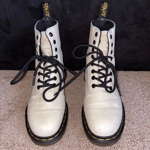 Pascal White Glitter Dr. Martens